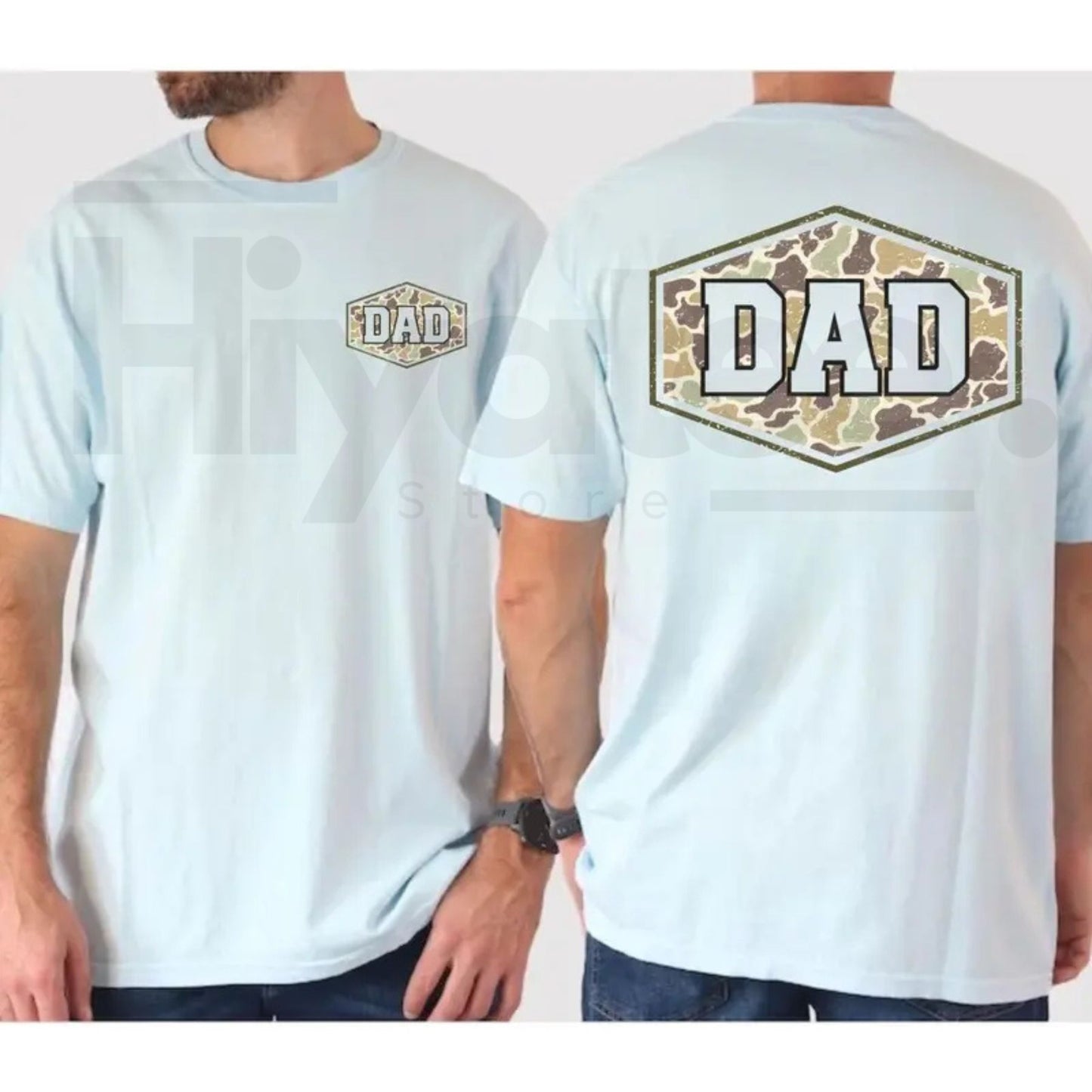 Comfort Colors Camouflage Dad Shirt – Retro Varsity Duck Camo Tee, Trending Father's Day Men's Graphic Casual Outfit Gift