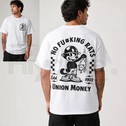 "No Rats – Union Money" – Hardcore Labor Solidarity Graphic Top