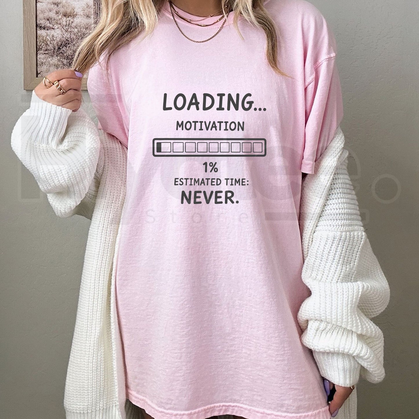 Funny Loading Motivation 1% Graphic T-Shirt – Lazy Humor Unisex Tee