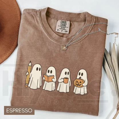 Halloween Teacher Shirt Comfort Colors Spooky Teacher Ghost Fall Tee