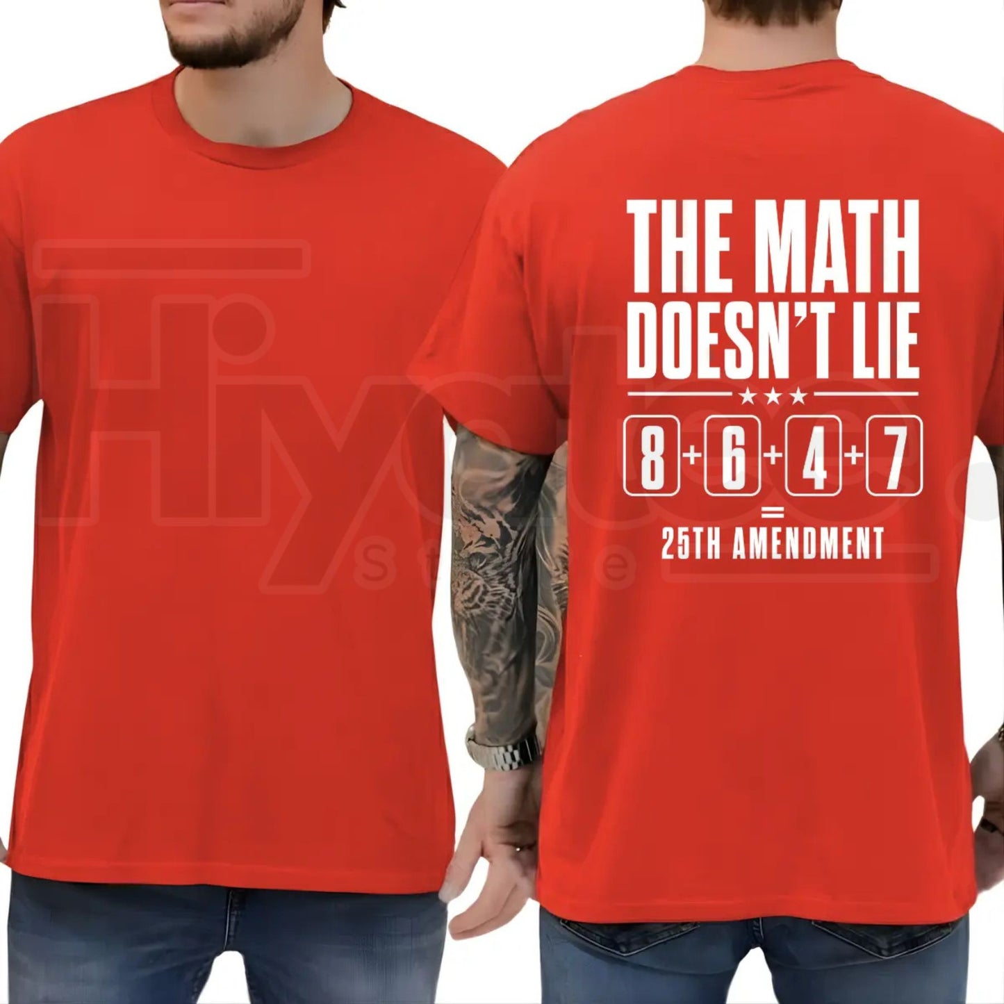 The Math Doesn't Lie 25th Amendment T-Shirt – Funny Liberal Democrat 8647 Tee