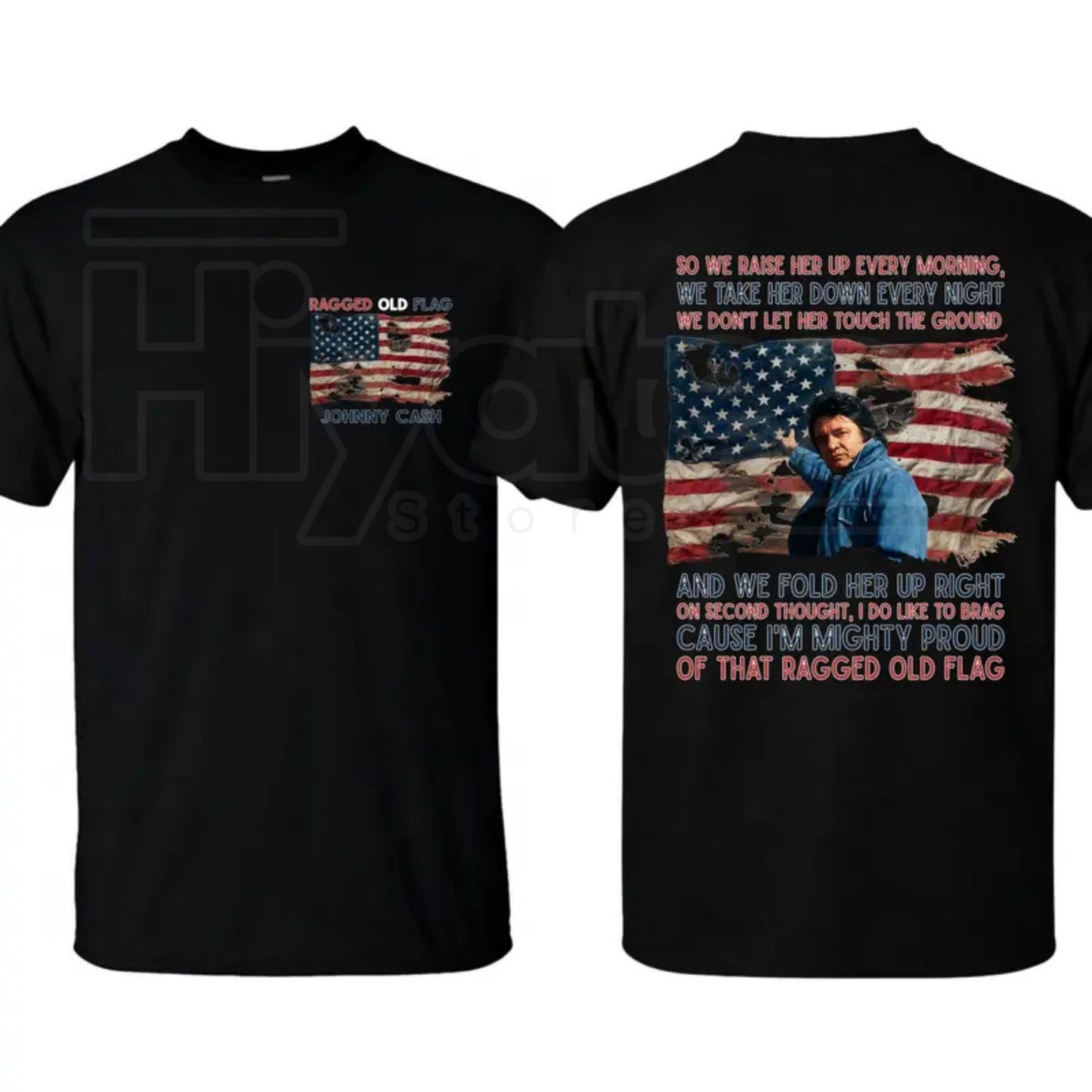 "Ragged Old Flag" – Johnny Cash Legend of Country Music Patriotic Top