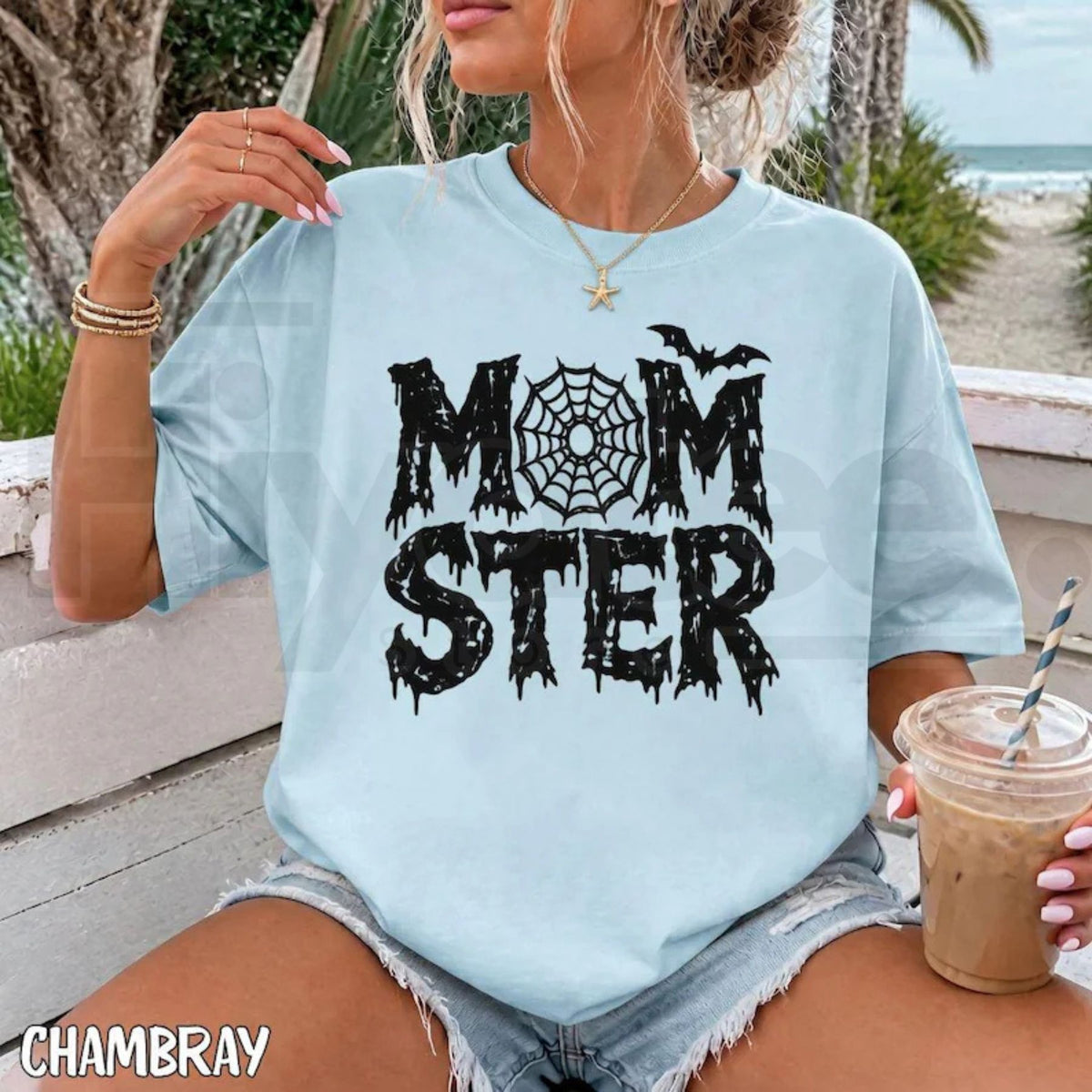 Comfort Colors Halloween Mom T-Shirt – Funny Momster Spooky Mama Tee