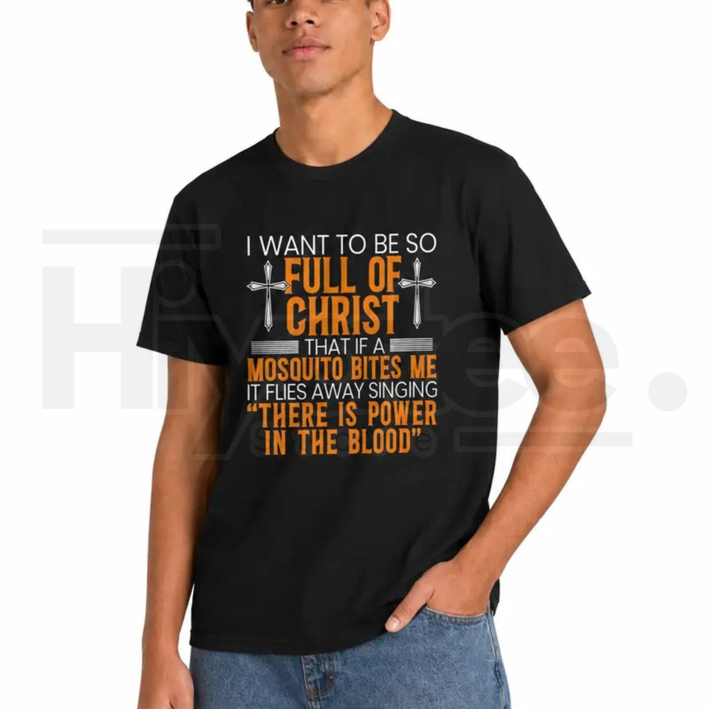 Full Of Christ Mosquito T-Shirt – Funny Christian Humor Graphic Tee