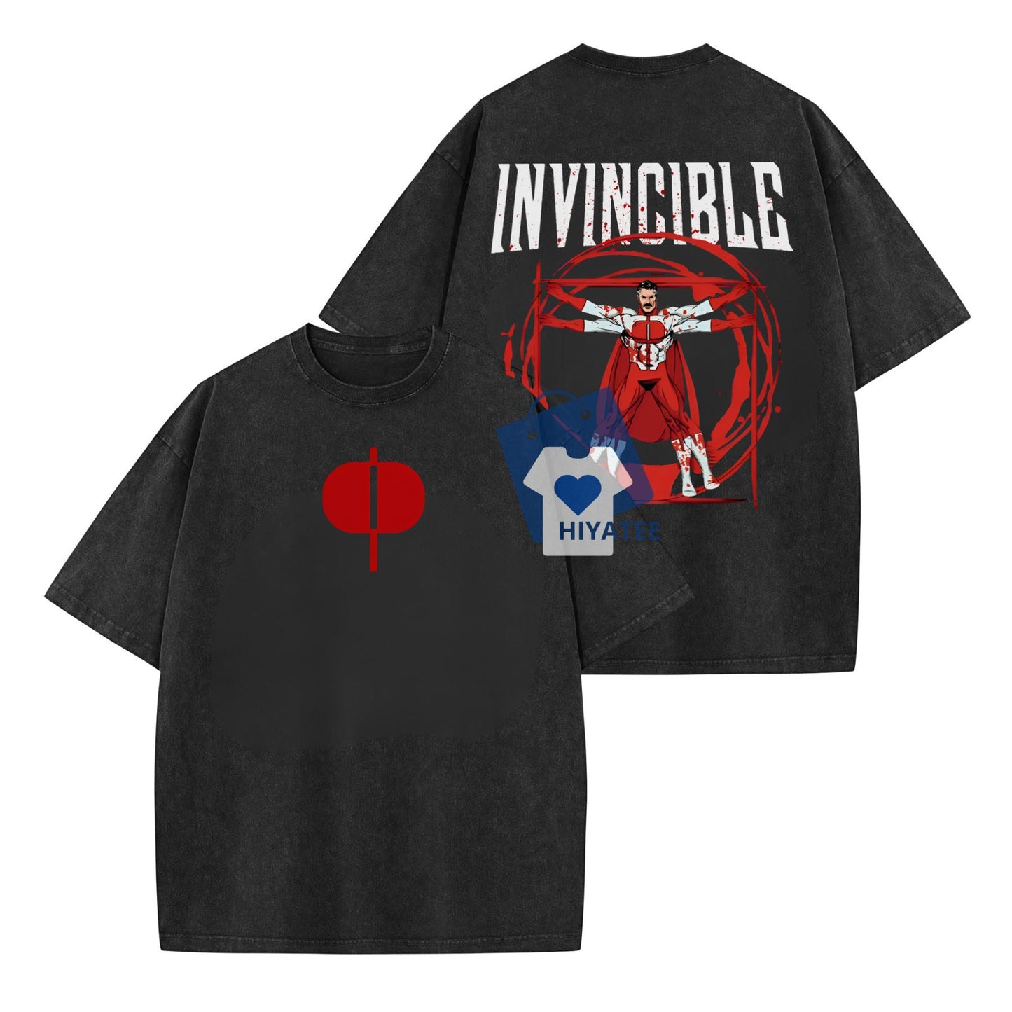 Omni Man x Invincible War 2 Shirt – Epic Comic Showdown in Washed Streetwear Style