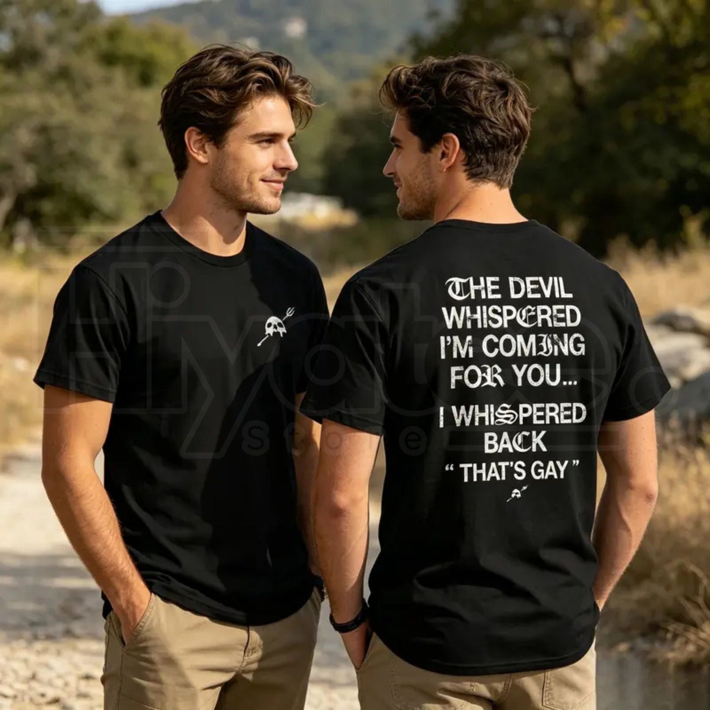 The Devil Whispered I'm Coming For You Men's T-Shirt – Funny Sarcastic Training Tee