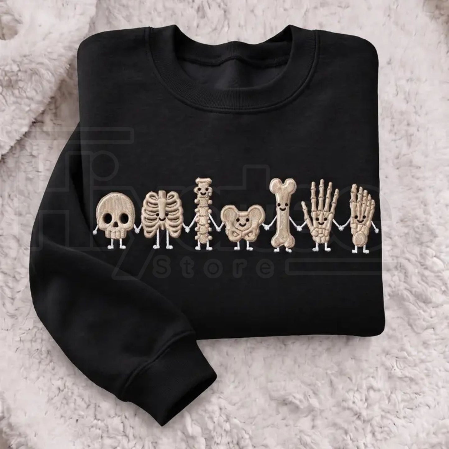 Radiology Tech Skeleton Embroidered Sweatshirt – Cute X-Ray Tech Crewneck & Rad Tech Gift