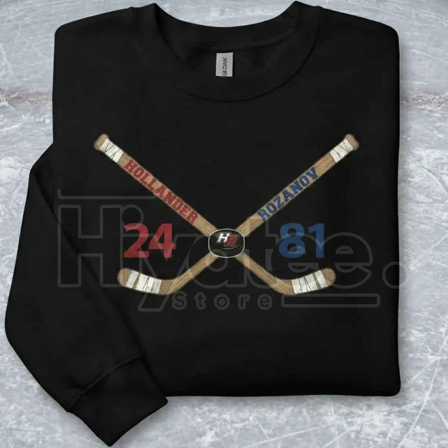 Team Hollanov Embroidered Sweatshirt: Hollander Rozanov Hockey Romance LGBT Tee