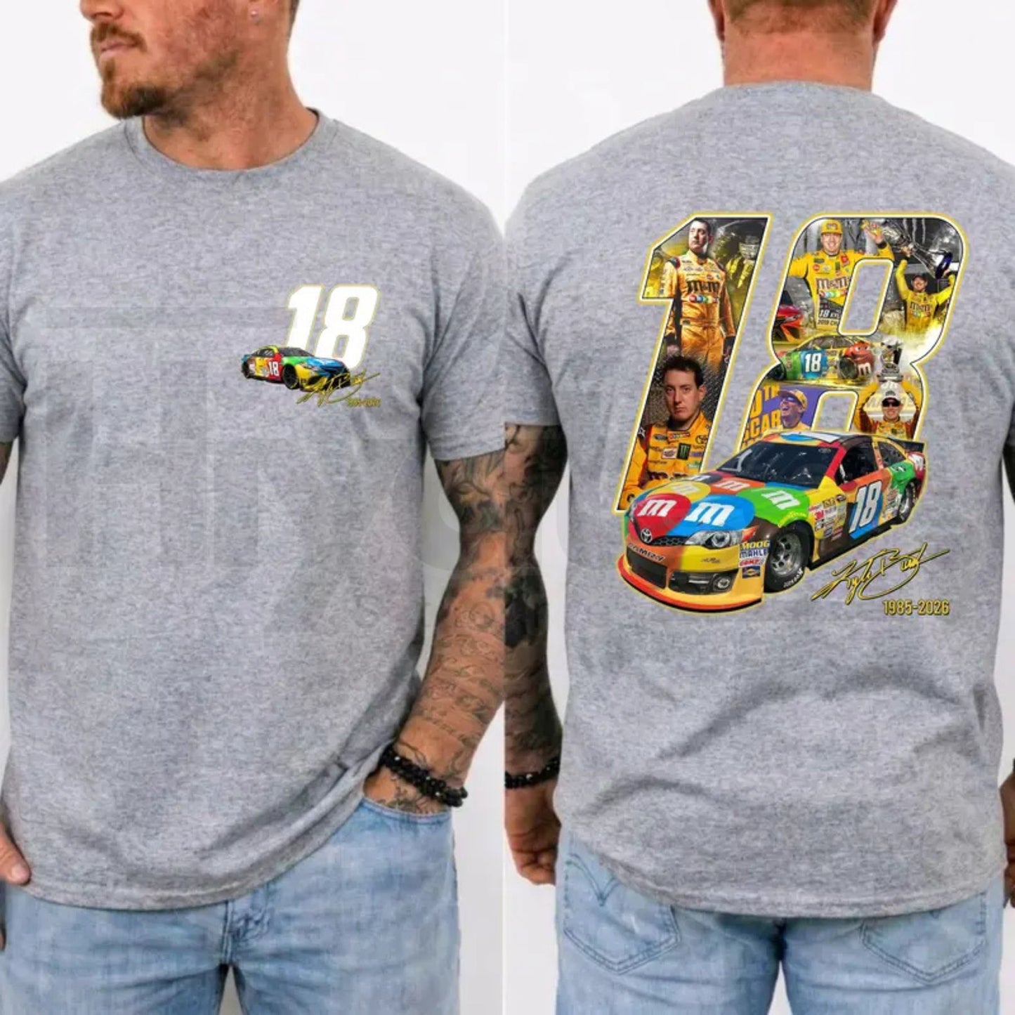 Kyle Busch 18 Tribute T-Shirt – Rowdy NASCAR Racing Legend Graphic Tee