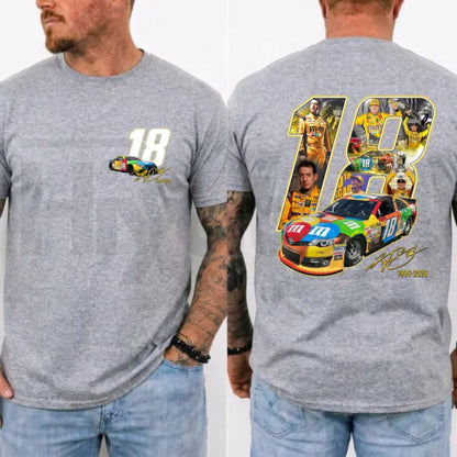 Kyle Busch 18 Tribute T-Shirt – Rowdy NASCAR Racing Legend Graphic Tee