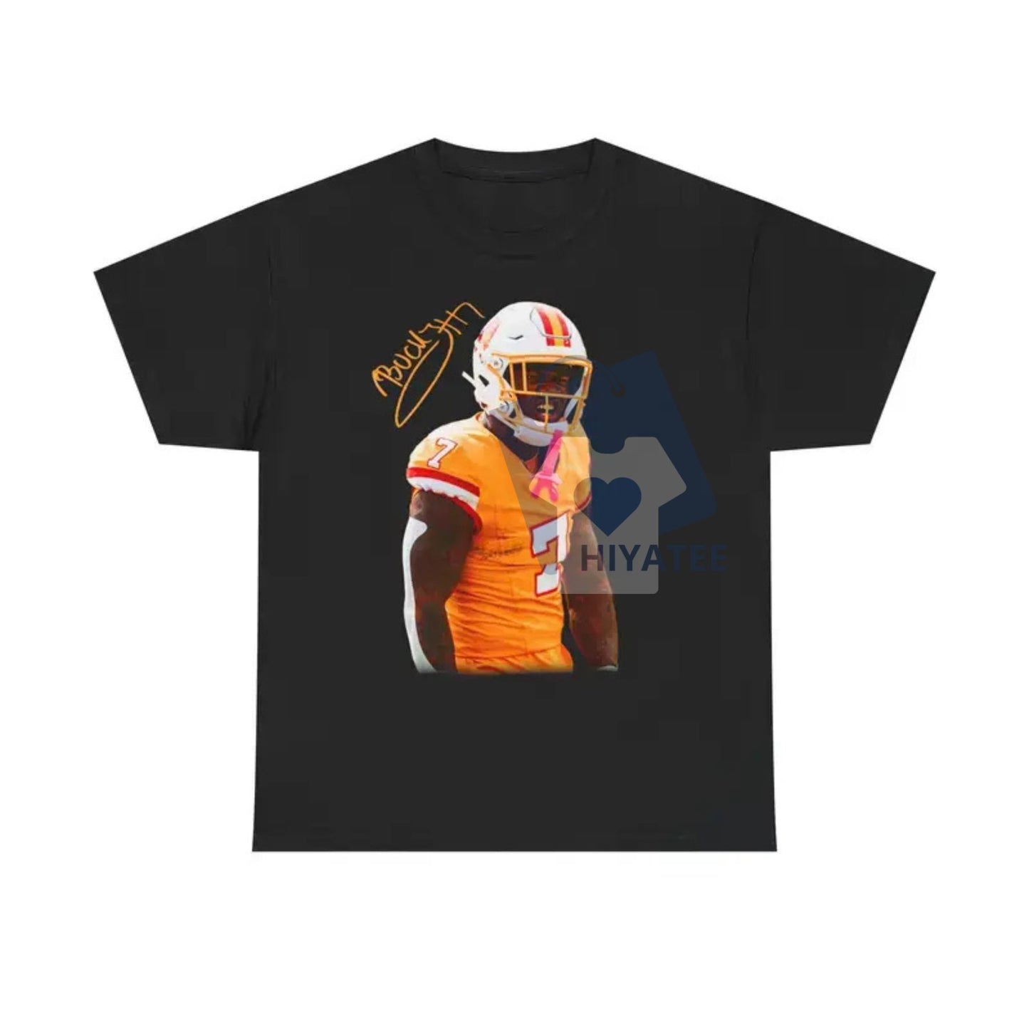 Bucky Irving Tee Black Distressed Jersey Unisex Regular Fit Cotton Shirt, Machine Washable All-Season Casual Wear, Vintage Tshirt, Sports Fan Apparel