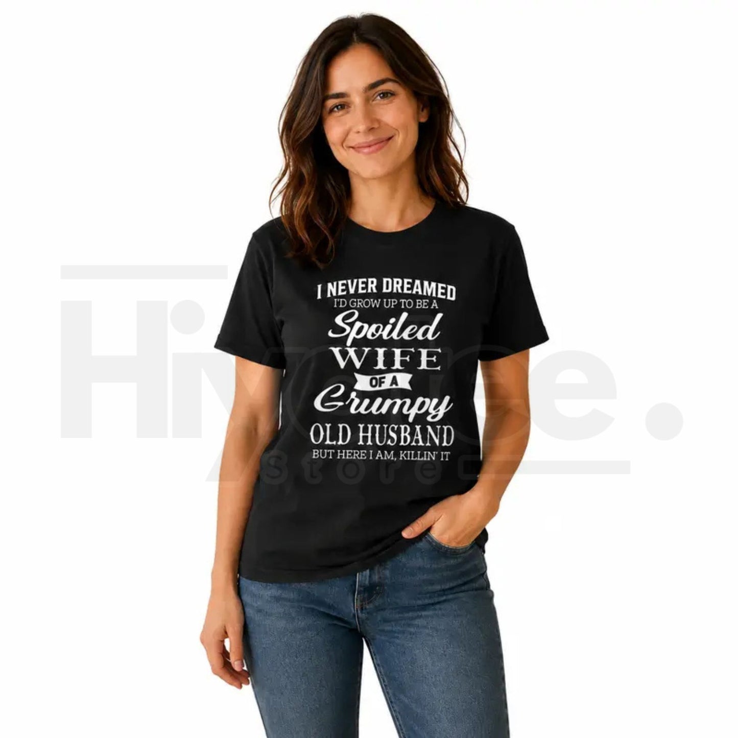 Spoiled Wife Of A Grumpy Old Husband T-Shirt – Funny Couple Humor Graphic Tee