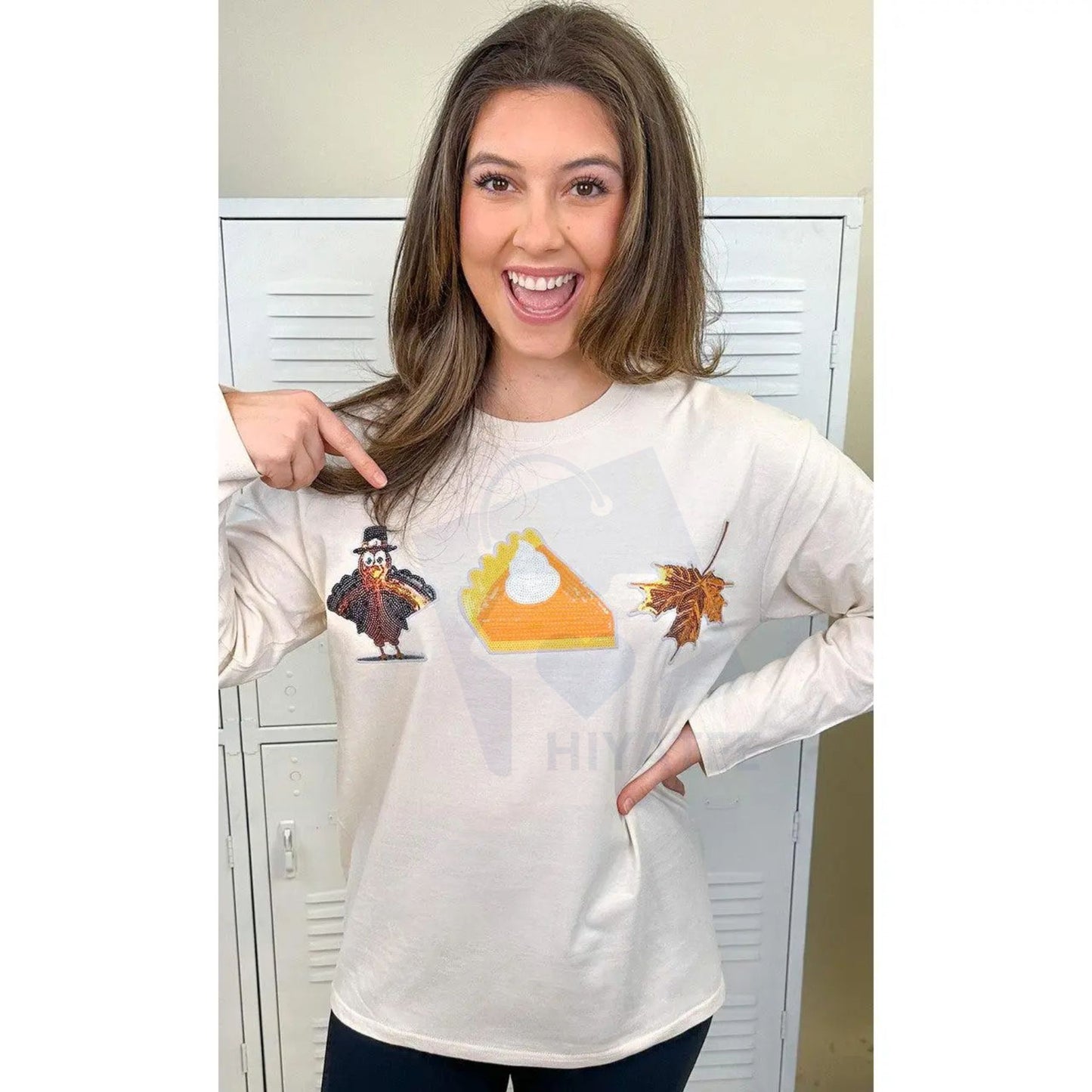 Thanksgiving Sparkle Boyfriend Long Sleeve T-Shirt – Cozy Seasonal Comfort Tee