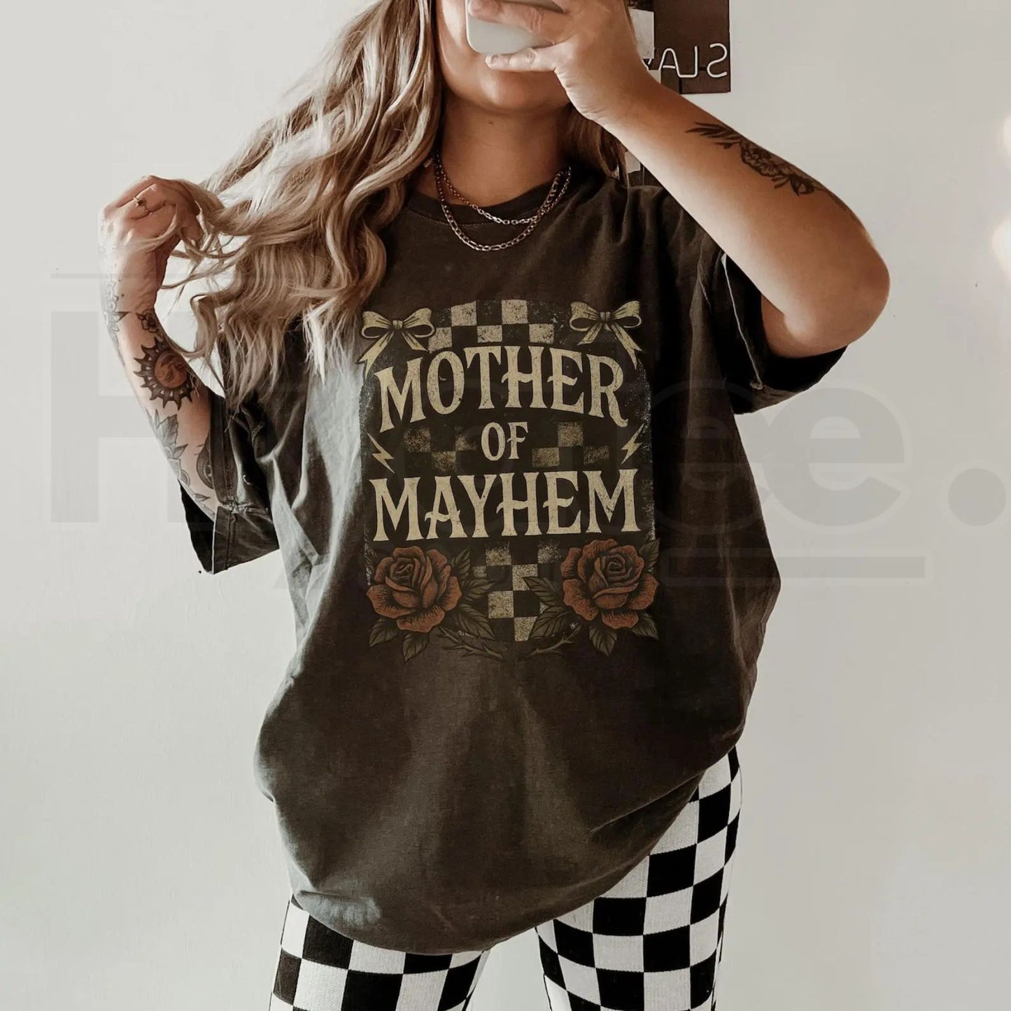 Comfort Colors Mother of Mayhem Shirt – Edgy Mom Gift, Badass Mama Graphic Tee
