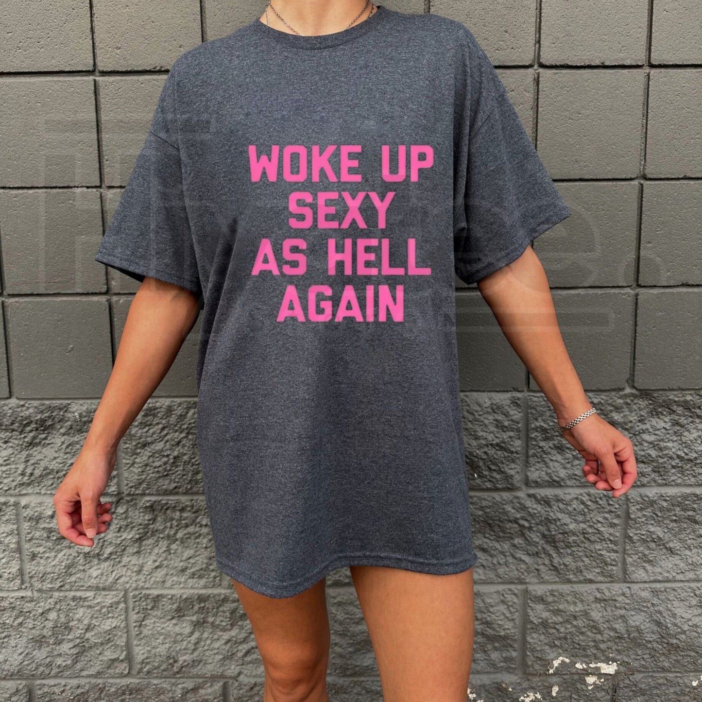 "Woke Up As Hell" – Funny Sarcastic Morning Mood Graphic Top