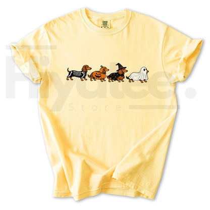 Halloween Dachshund Wiener Dog Spooky Season Comfort Colors Tee