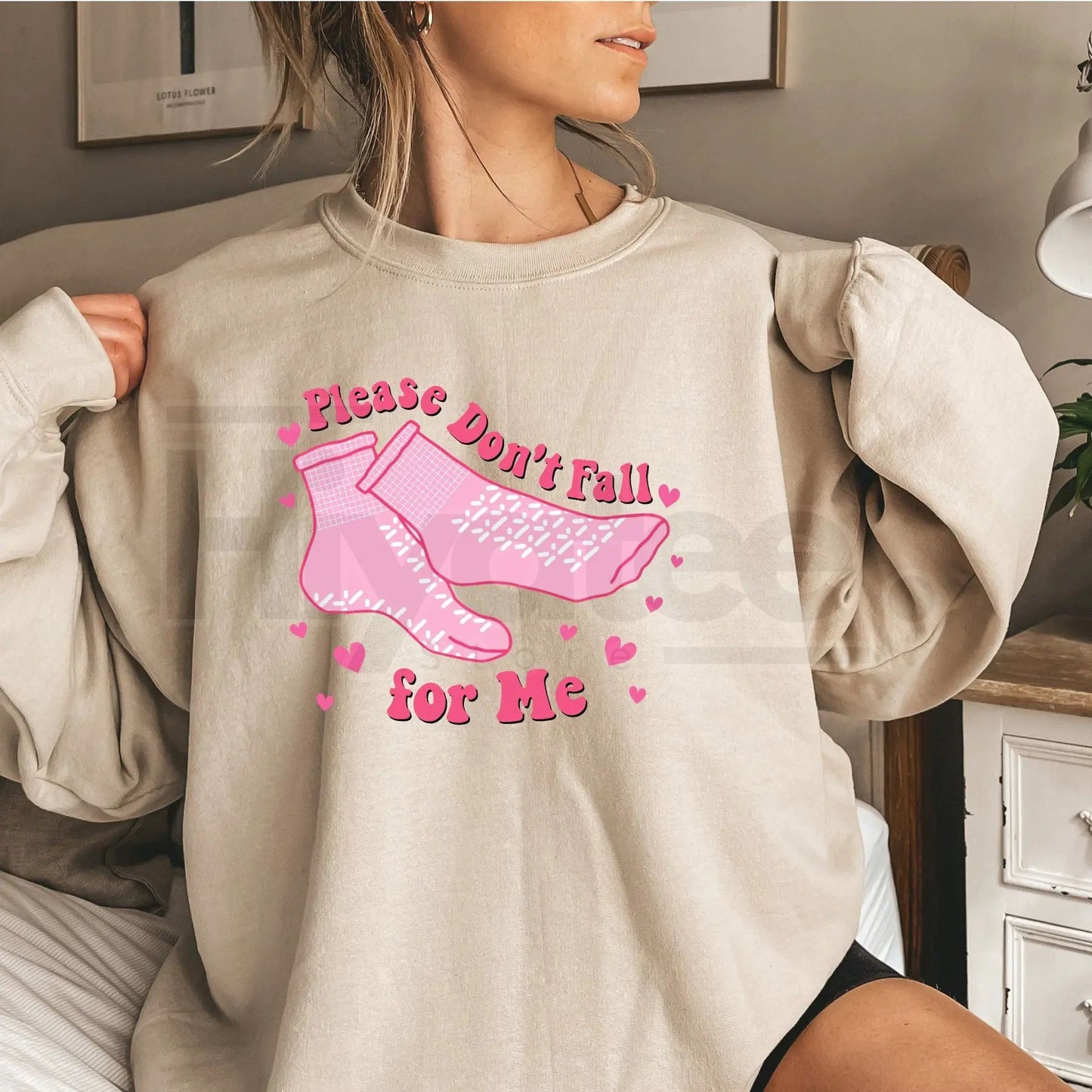 Funny Nurse Valentine’s Sweatshirt: Please Don't Fall For Me Crewneck for Peds & Students