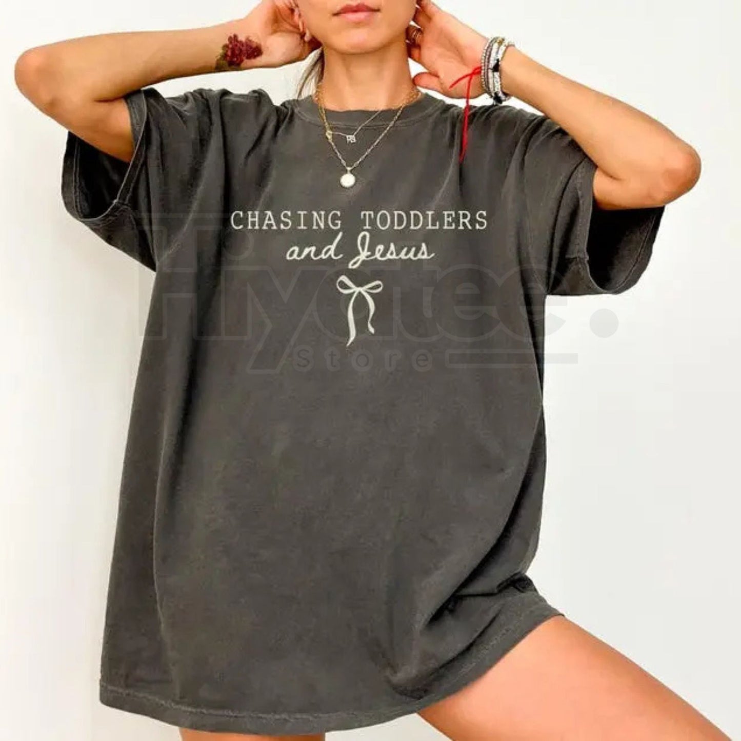 Comfort Colors® Chasing Jesus and Toddlers Coquette T-Shirt