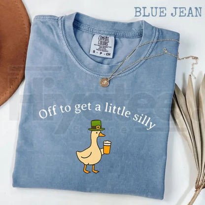 Comfort Colors® Off To Get A Little Silly T-Shirt – St. Patrick’s Day Goose Shirt, Funny Irish St. Paddy’s Day Graphic Tee