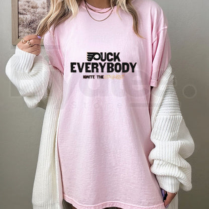 "Puck Everybody" – Funny Sarcastic Hockey Graphic Top