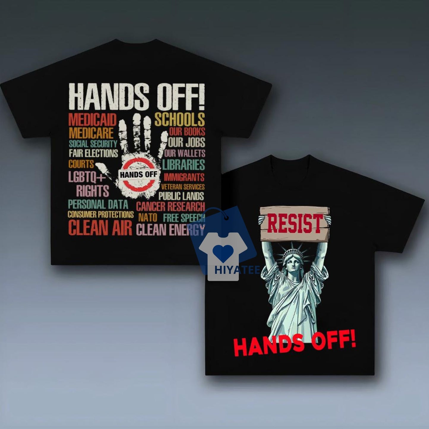 Hands Off Resist Shirt - Trendy Political Protest Tee