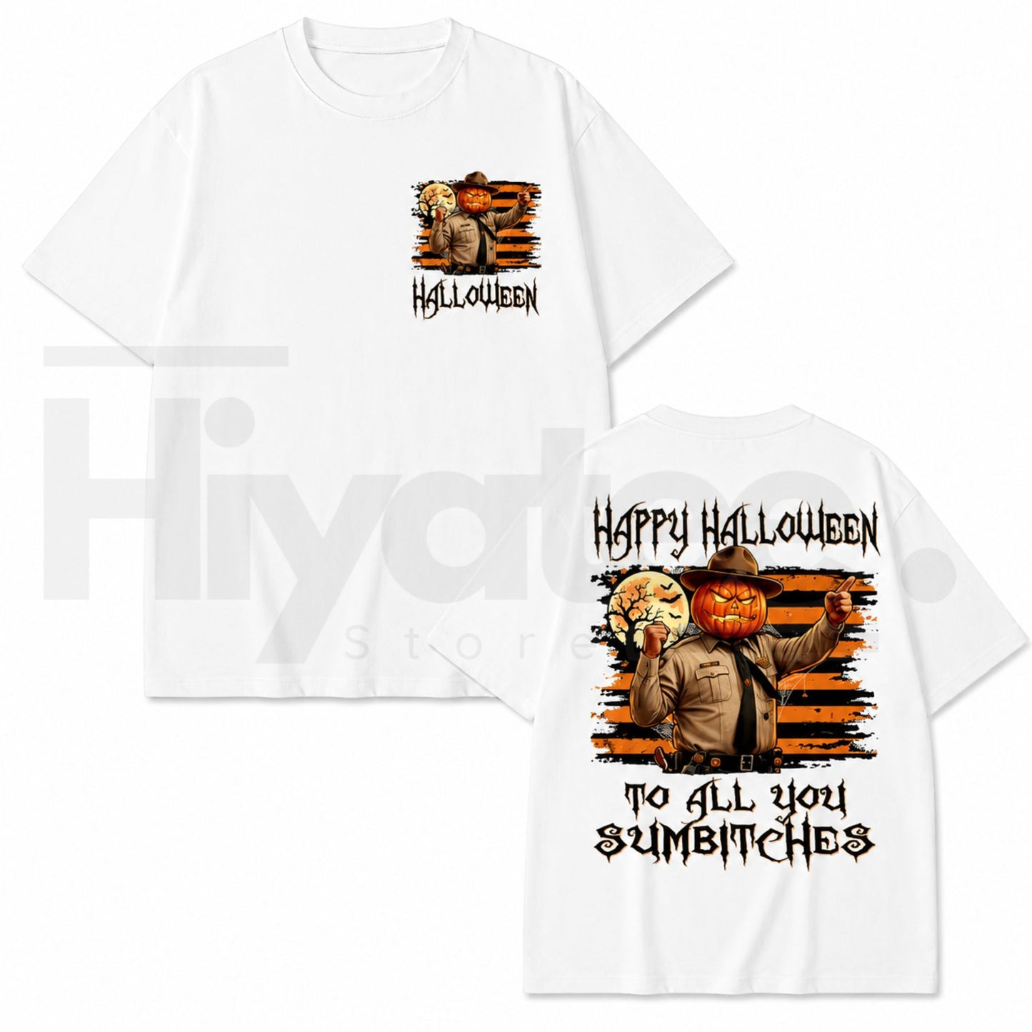 Funny Pumpkin Sheriff Halloween T-Shirt – Western Country Spooky Cowboy Tee