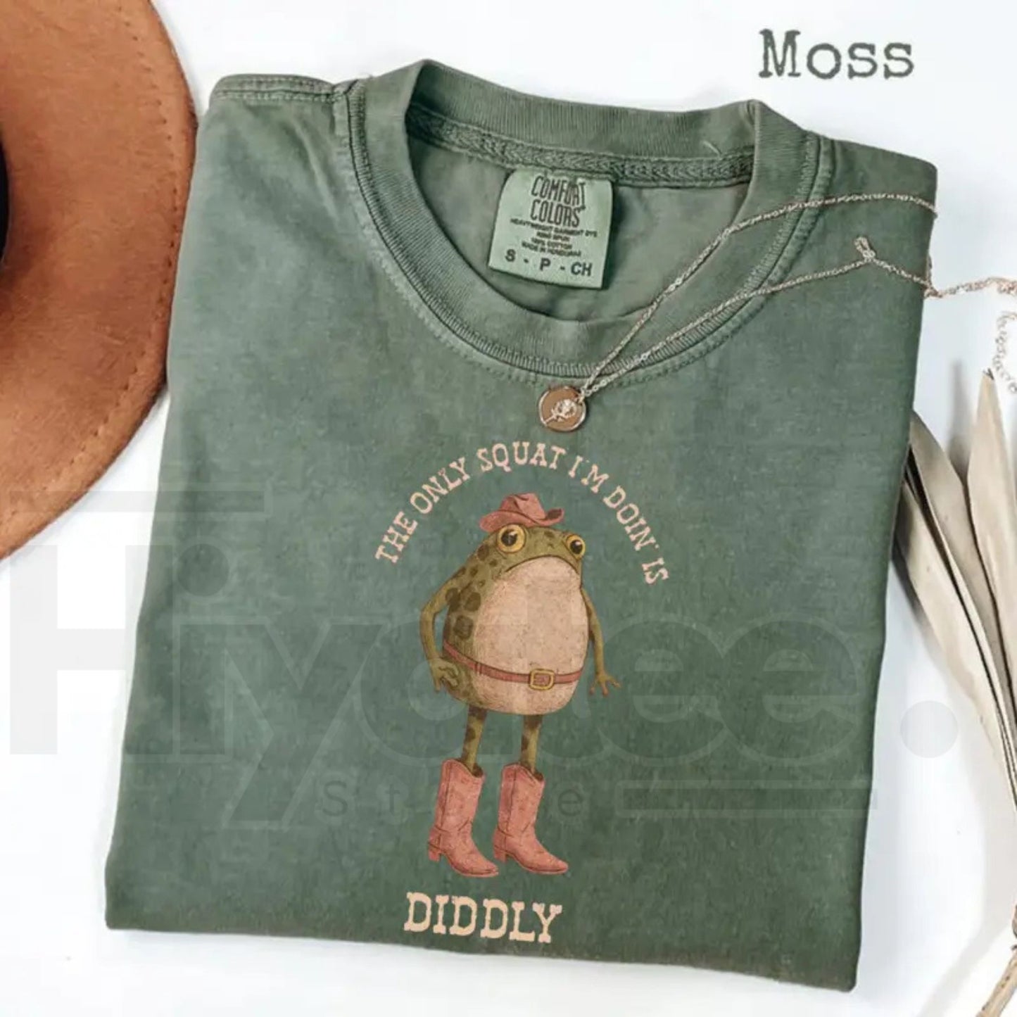 Comfort Colors® The Only Squat I'm Doin' Is Diddly Shirt – Funny Cowboy Frog Western Tee, Sarcastic Lazy Gym Shirt