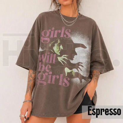Comfort Colors Girls Will Be Girls Shirt Witchy Feminist Halloween Tee