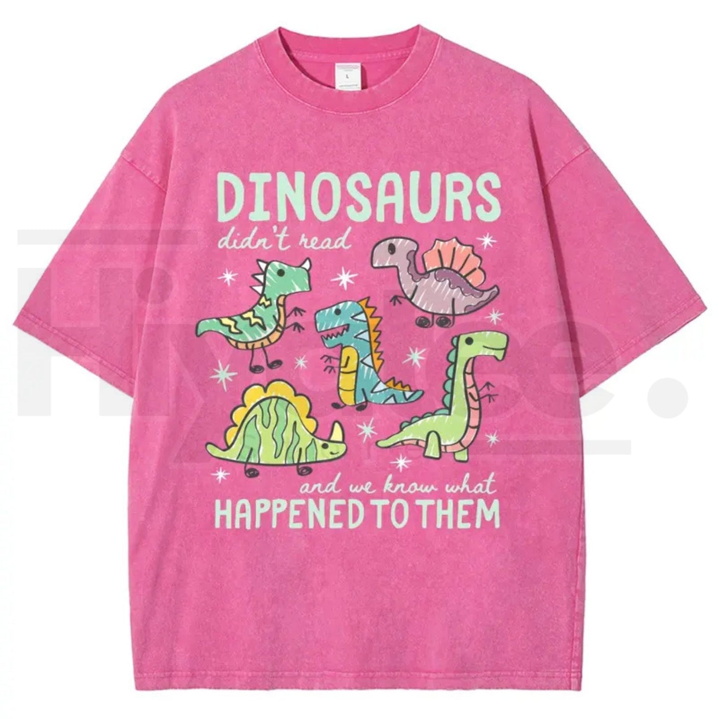Men's Pure Cotton "Dinosaurs Didn’t Read" Funny Quote T-Shirt