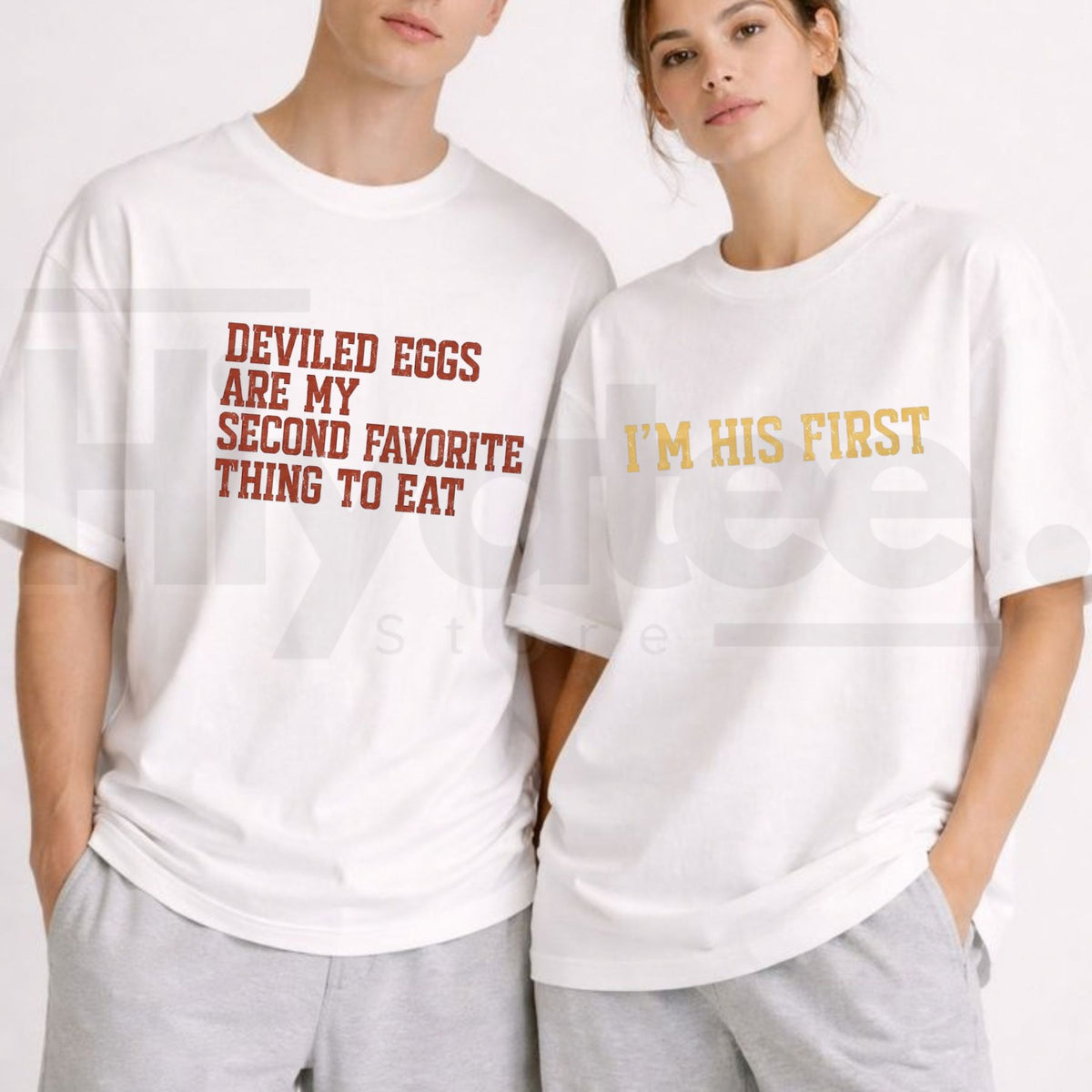 Comfort Colors Deviled Eggs Thanksgiving Couples T-Shirt – Funny Matching Tee