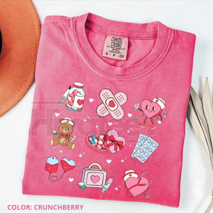 Comfort Colors Valentine’s Day Nurse Shirt – Cute XOXO Nursing Heart Tee