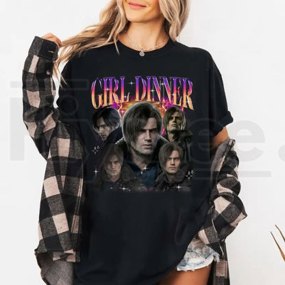 Leon S. Kennedy "Girl Dinner" T-Shirt – Resident Evil 9 Requiem Horror Graphic Tee