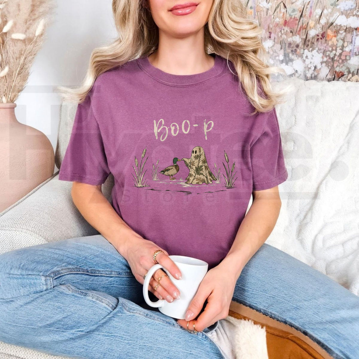 Comfort Colors Boo-P Duck & Camo Ghost T-Shirt – Funny Halloween Hunting Tee