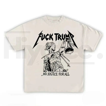 F Trump Vintage Rock Graphic Tee – Justice For All Retro Political Protest T-Shirt