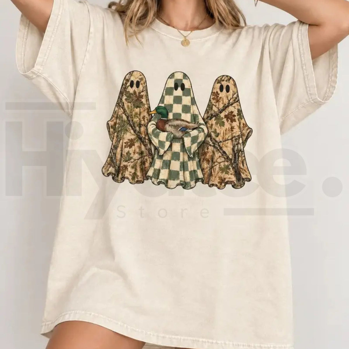Hunting Season Ghosts Comfort Colors Shirt Camo Mallard Duck Halloween Tee