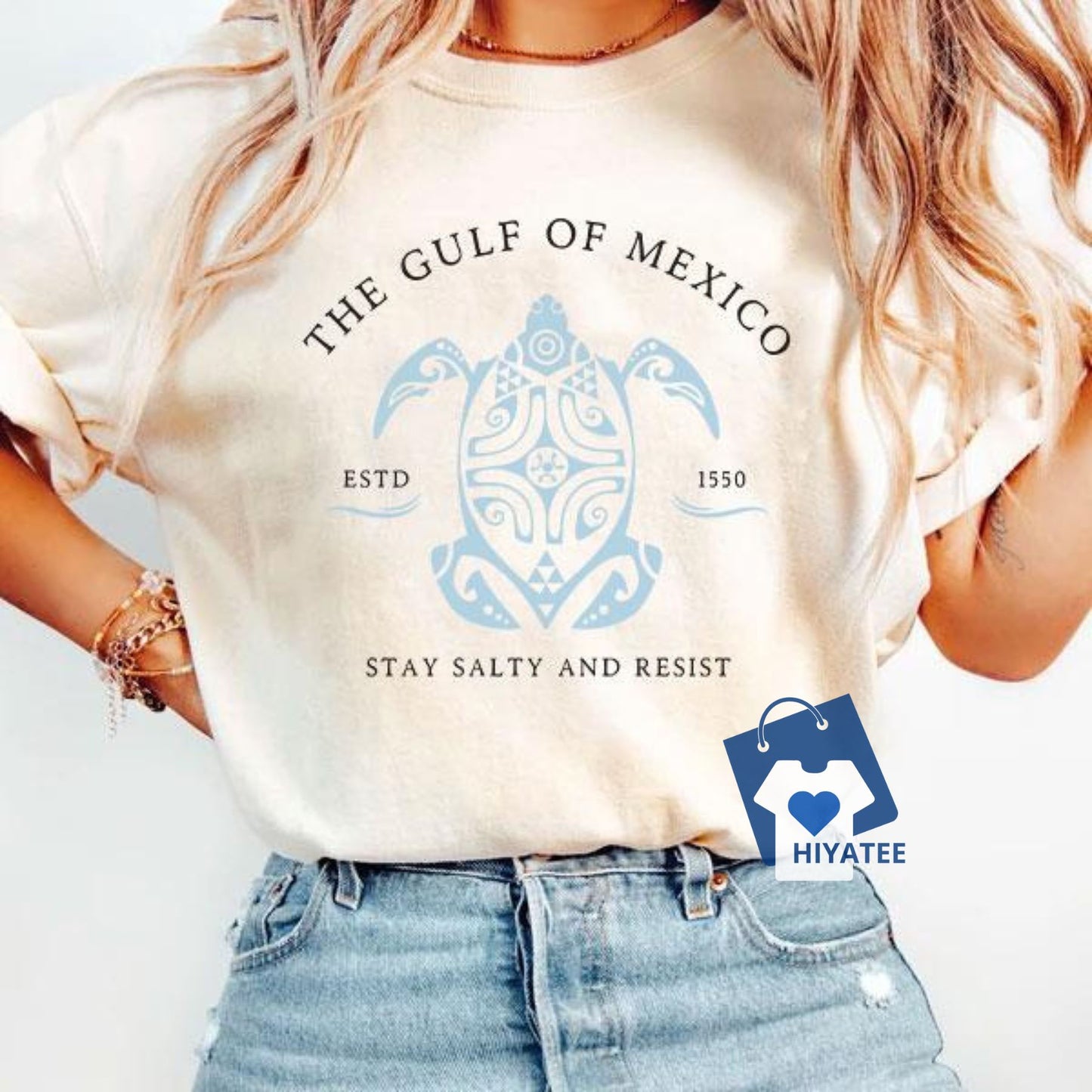 Gulf of Mexico Stay Salty and Resist Turtle Tee – Coastal Vibes & Conservation Statement!