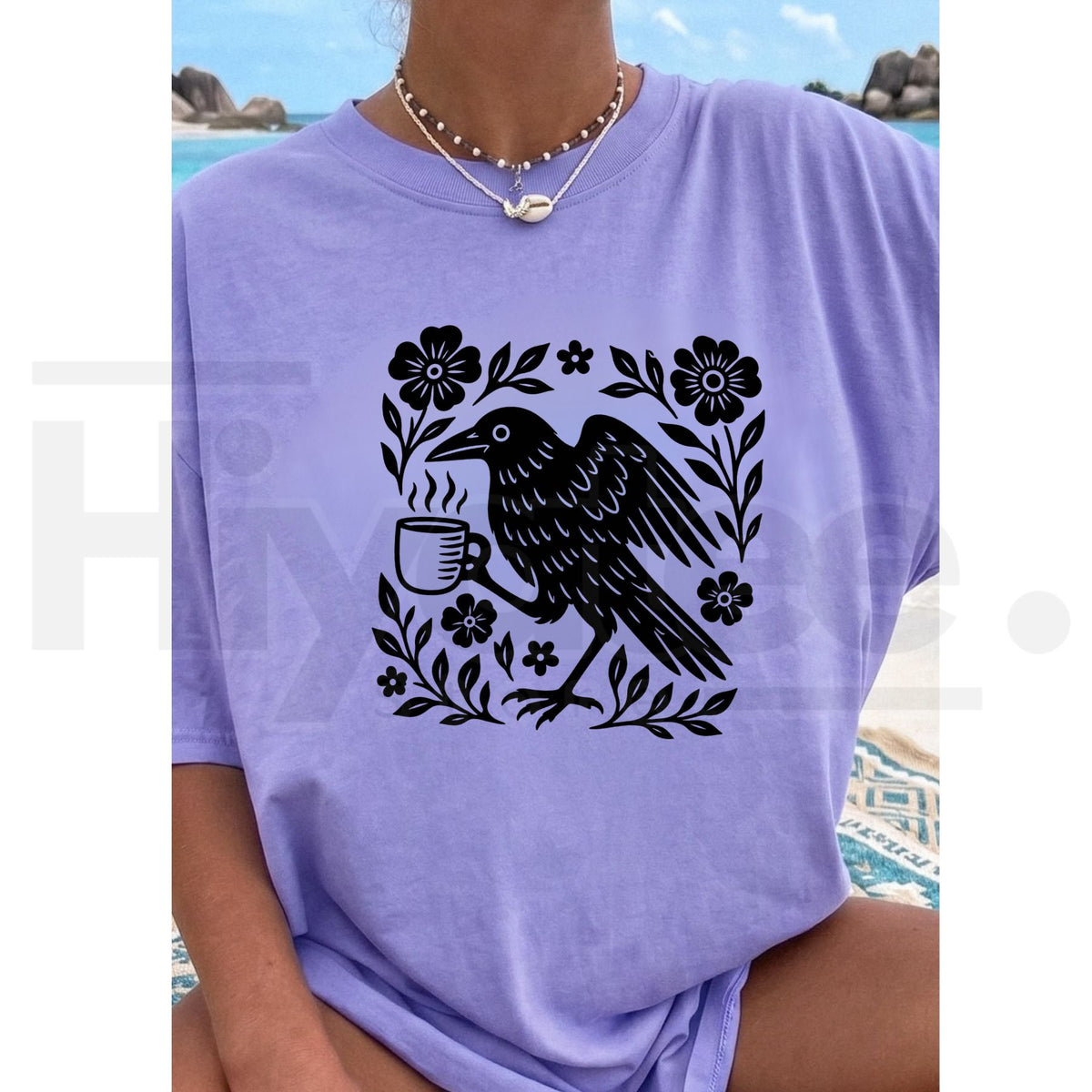 Comfort Colors Boho Crow Coffee Vintage Tee