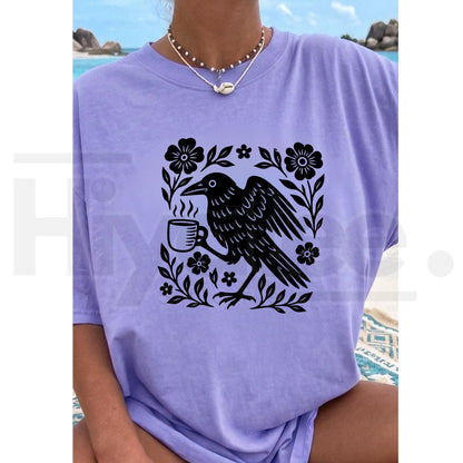 Comfort Colors Boho Crow Coffee Vintage Tee