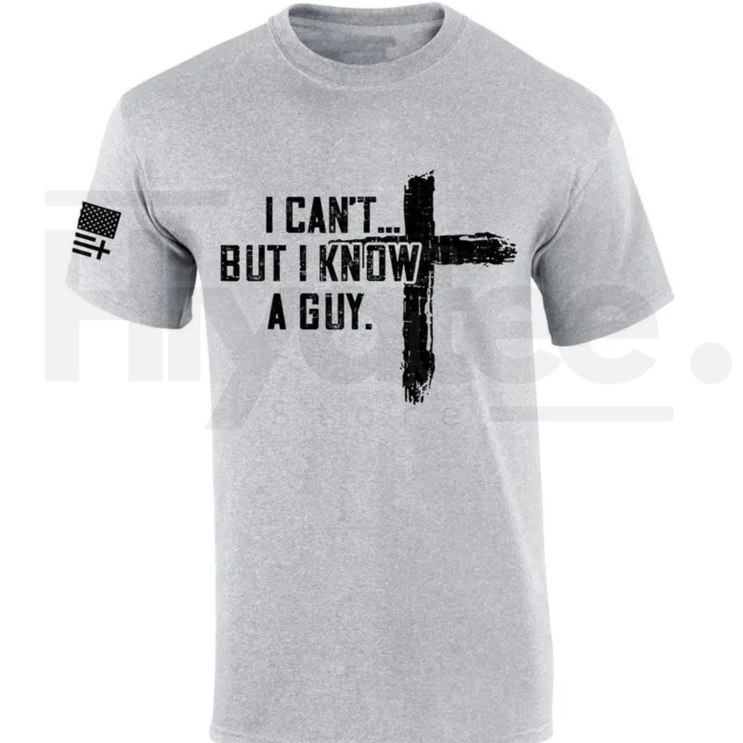 Mens Christian Tshirt I Can't But I Know A Guy Cross Short Sleeve T-shirt Fabric Menswear