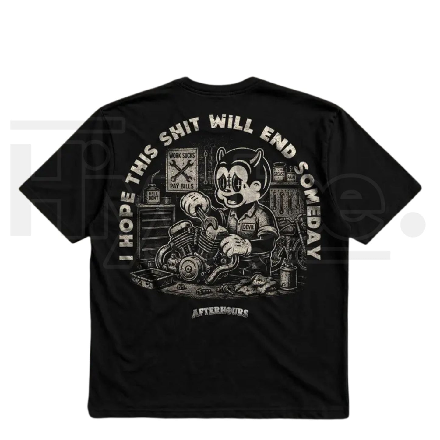AFTERHOURS I Hope This Will End Someday Heavy Cotton T-Shirt – High Visibility Sarcastic Workwear Tee