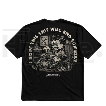 AFTERHOURS I Hope This Will End Someday Heavy Cotton T-Shirt – High Visibility Sarcastic Workwear Tee