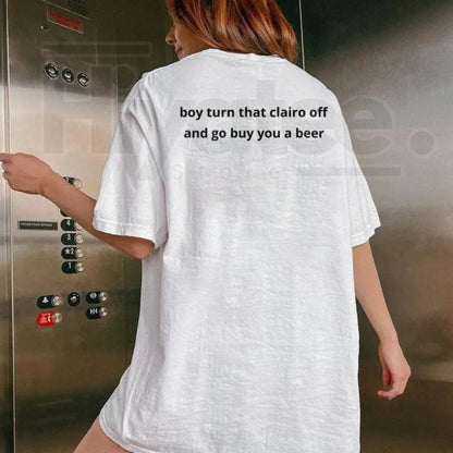Funny Clairo Meme T-Shirt – Boy Turn That Clairo Off Indie Alternative Tee