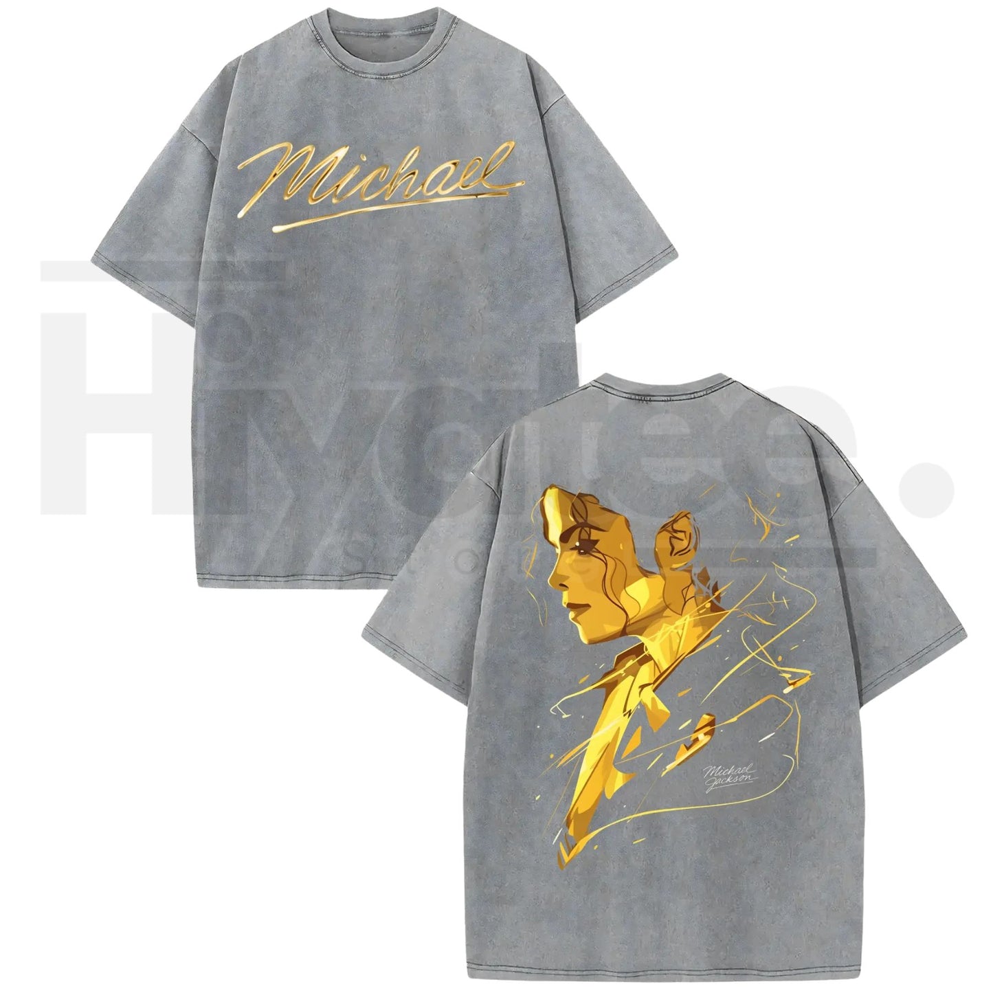 Michael Jackson "King of Pop" Vintage Washed T-Shirt – Double-Sided Retro Graphic Tee