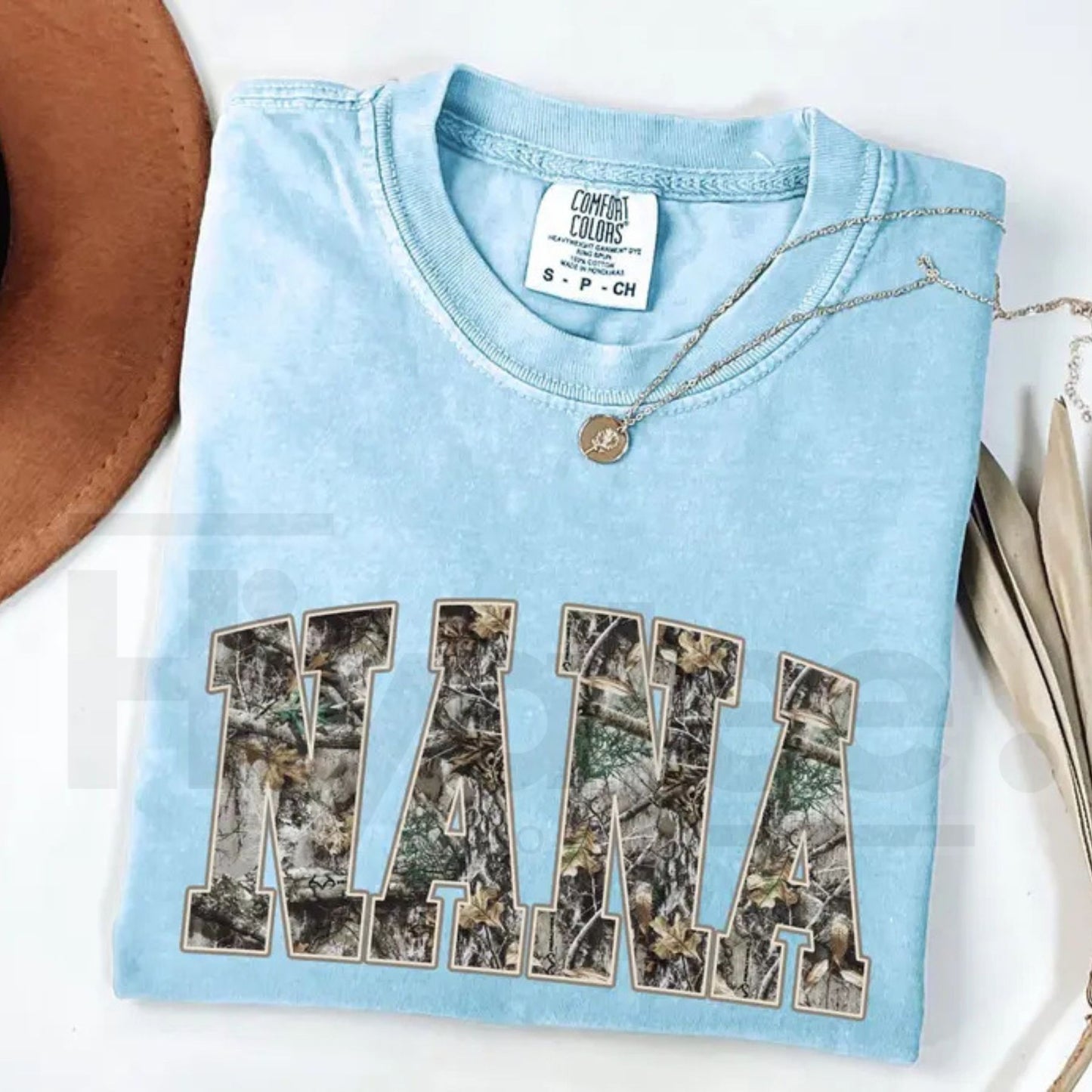 Comfort Colors® Custom Mama Chambray T-Shirt – Personalized Camo & Varsity Style Shirt