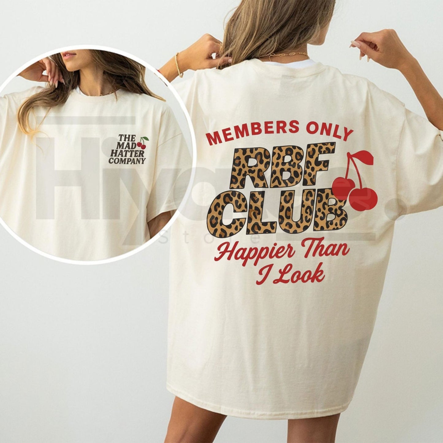 Comfort Colors® RBF Club Leopard Cherry T-Shirt – Retro Coquette Aesthetic Sarcastic Shirt