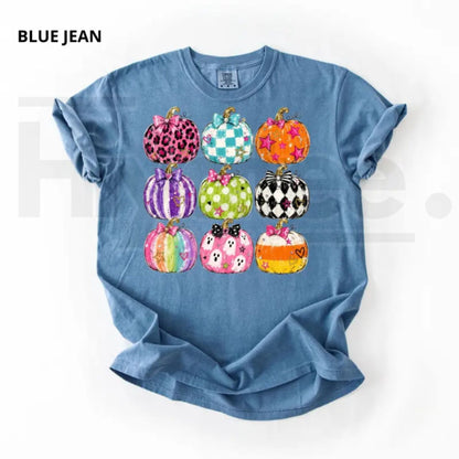 Comfort Colors Preppy Halloween Pumpkin Shirt Coquette Graphic Tee