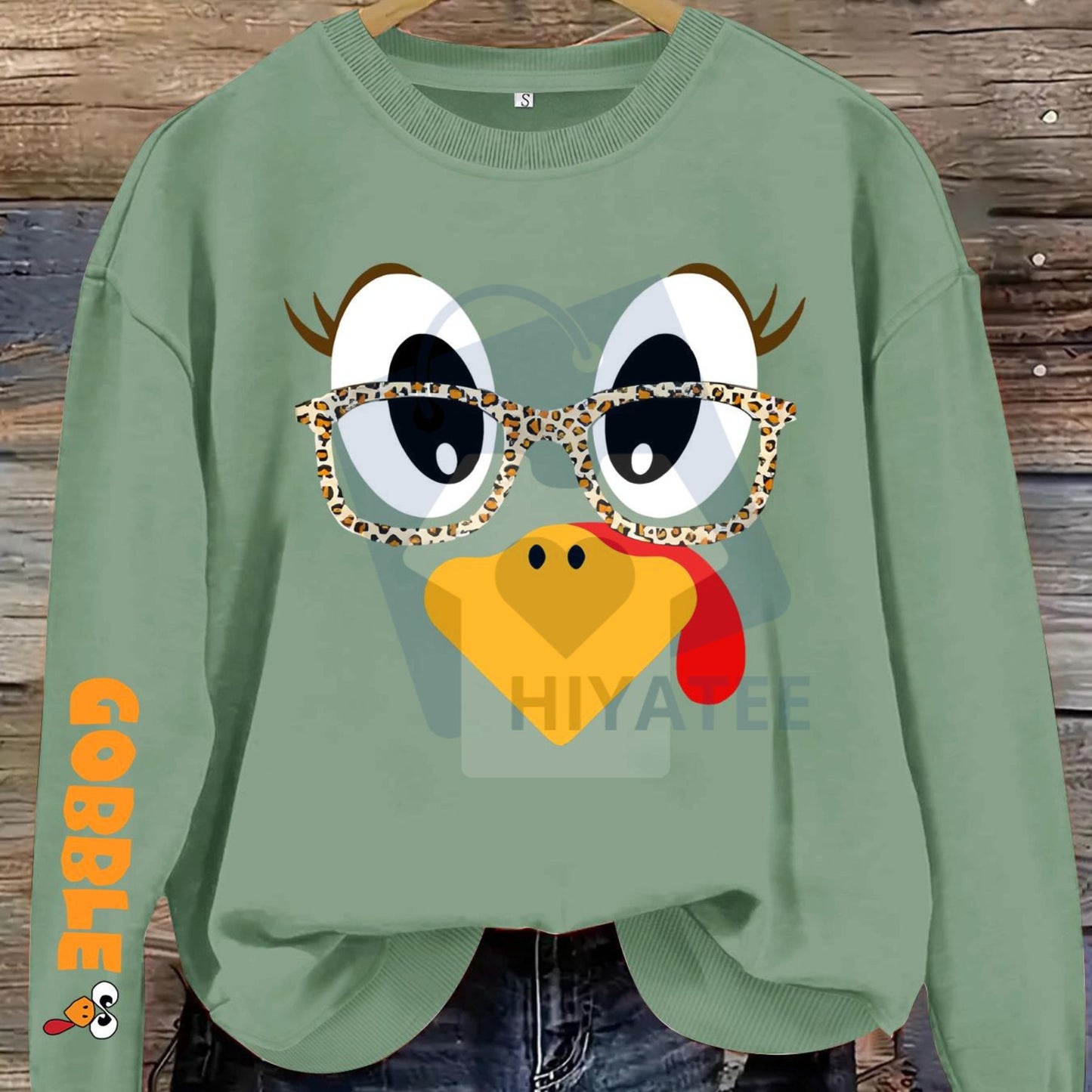 Women's Casual Thanksgiving Turkey Print Pullover Sweater: Soft Long Sleeve Round Neck Sweatshirt, Cute All-Season Holiday Wear
