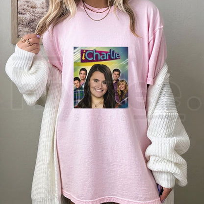 iCharlie Cast Photo T-Shirt – Retro TV Show Poster Print Nostalgia Graphic Tee