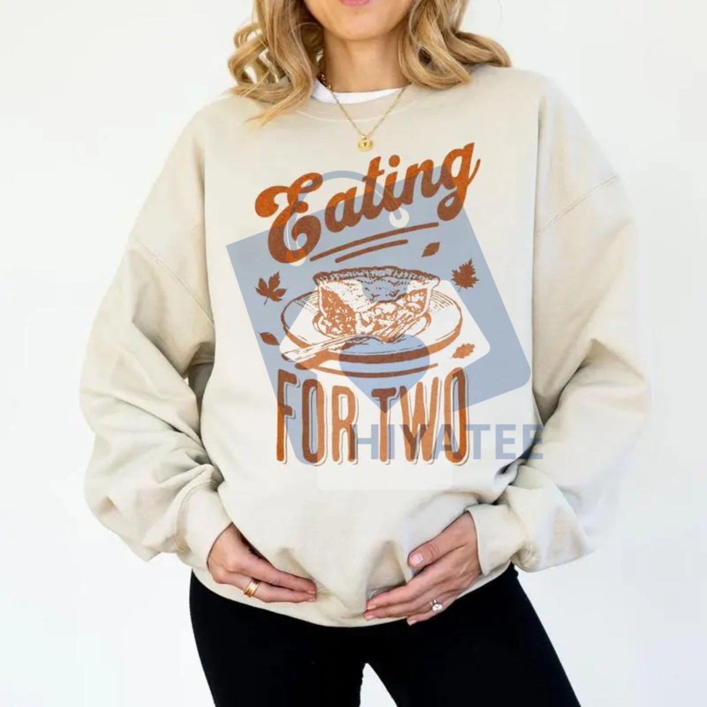 Eating for Two Thanksgiving Pregnancy Announcement Sweatshirt – Fall Baby Reveal Shirt, Fall Maternity Top