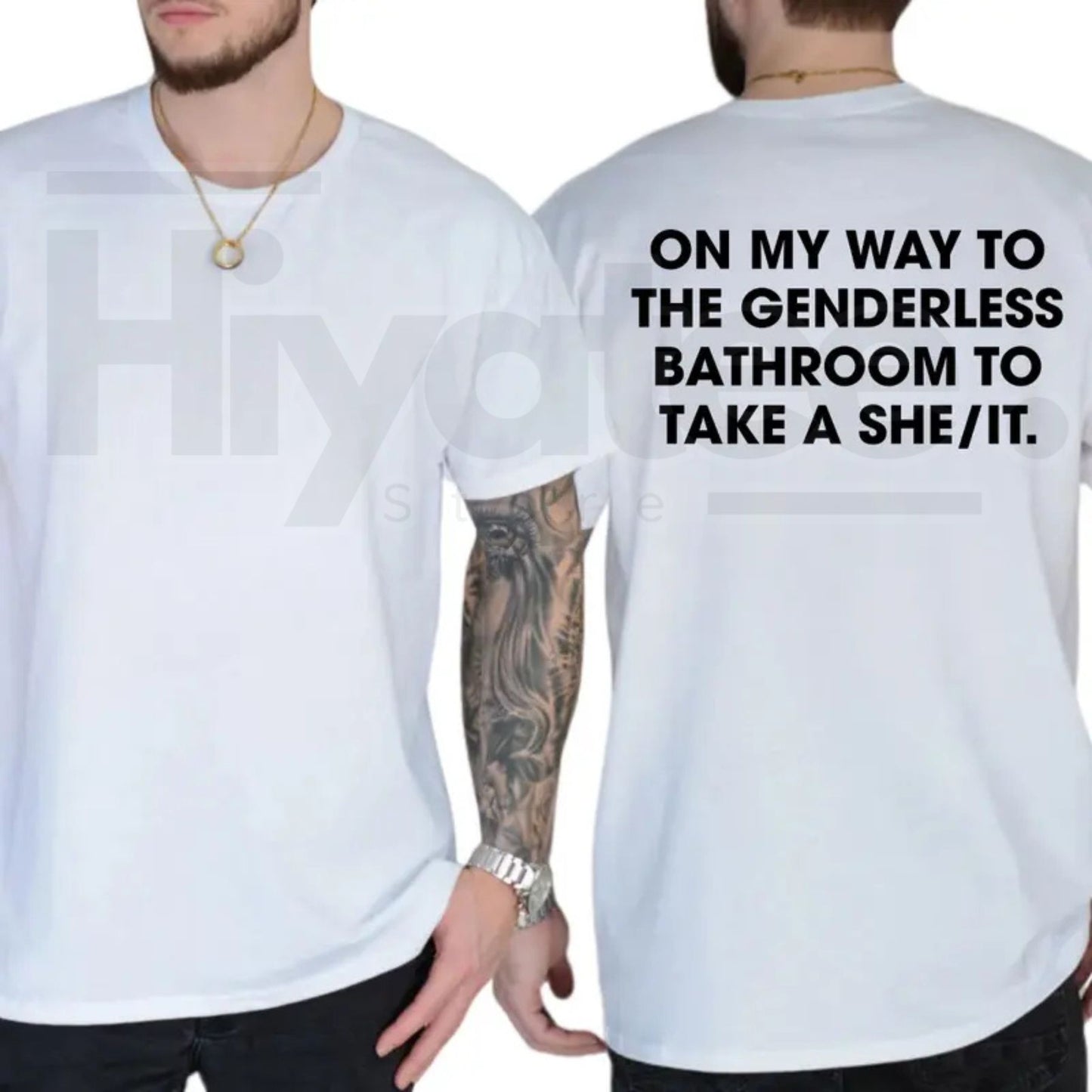 Funny Restroom Humor Political Satire T-Shirt – Menswear Graphic Tee